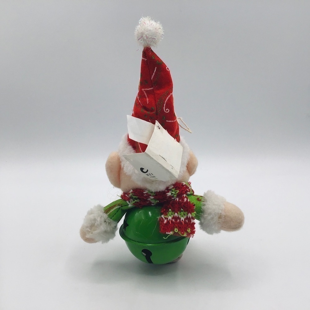 PLUSH Elf Bell Body Christmas Tree Ornament Santa Hat Holiday Decor Red Green 7” - Picture 8 of 9